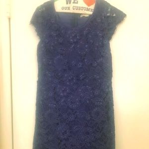 Ann Taylor Loft Purple Lace Cocktail Dress, 0